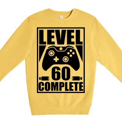 Level 60 Complete Video Gamer 60th Birthday Premium Crewneck Sweatshirt