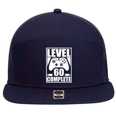 Level 60 Complete Video Gamer 60th Birthday 7 Panel Mesh Trucker Snapback Hat