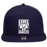 Level 60 Complete Video Gamer 60th Birthday 7 Panel Mesh Trucker Snapback Hat