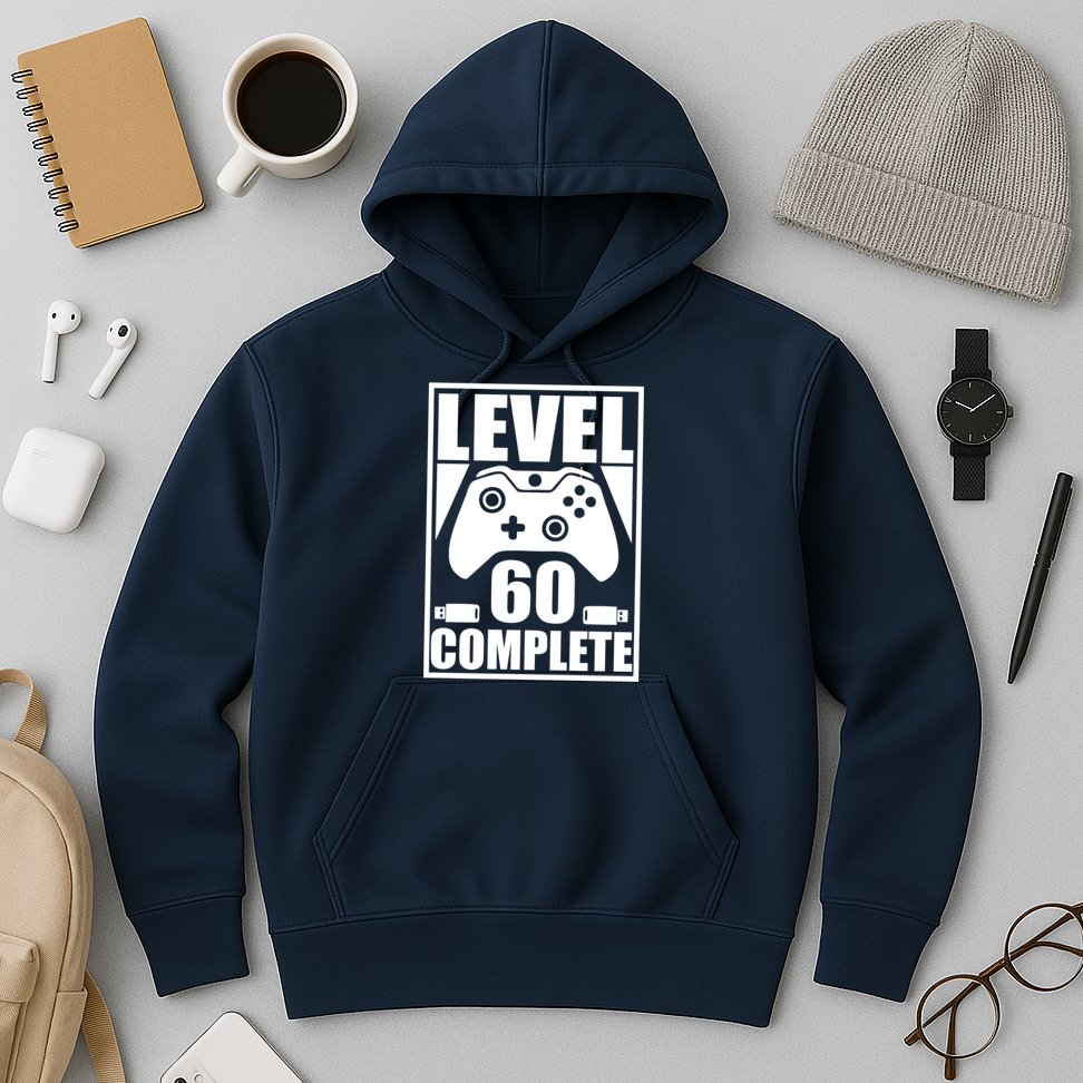 Level 60 Complete Video Gamer 60th Birthday Hoodie
