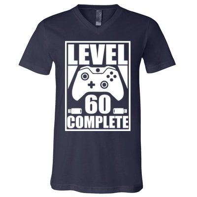 Level 60 Complete Video Gamer 60th Birthday V-Neck T-Shirt