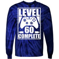 Level 60 Complete Video Gamer 60th Birthday Tie-Dye Long Sleeve Shirt