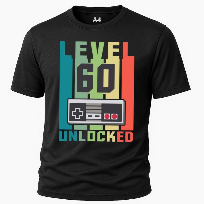 Level 60 Unlocked Funny Retro Gamer Birthday Cooling Performance Crew T-Shirt