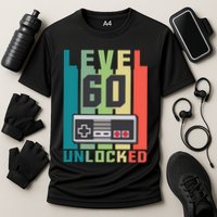 Level 60 Unlocked Funny Retro Gamer Birthday Cooling Performance Crew T-Shirt