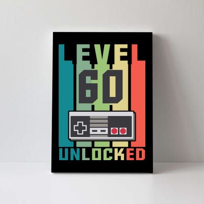 Level 60 Unlocked Funny Retro Gamer Birthday Canvas