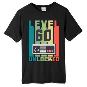 Level 60 Unlocked Funny Retro Gamer Birthday Tall Fusion ChromaSoft Performance T-Shirt