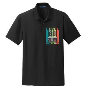 Level 60 Unlocked Funny Retro Gamer Birthday Dry Zone Grid Polo