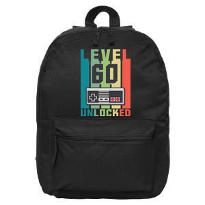 Level 60 Unlocked Funny Retro Gamer Birthday 16 in Basic Backpack