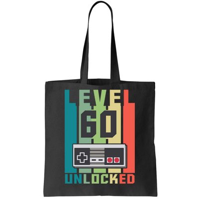 Level 60 Unlocked Funny Retro Gamer Birthday Tote Bag