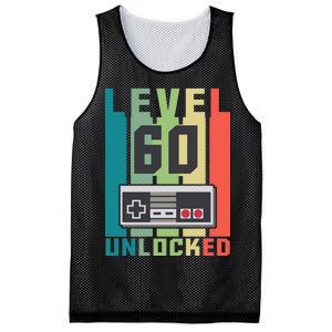 Level 60 Unlocked Funny Retro Gamer Birthday Mesh Reversible Basketball Jersey Tank