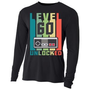 Level 60 Unlocked Funny Retro Gamer Birthday Cooling Performance Long Sleeve Crew