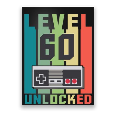 Level 60 Unlocked Funny Retro Gamer Birthday Poster