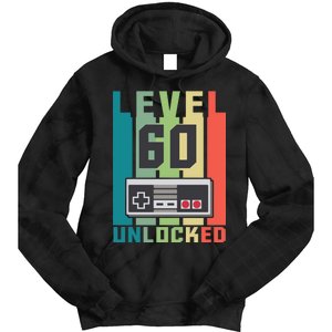 Level 60 Unlocked Funny Retro Gamer Birthday Tie Dye Hoodie