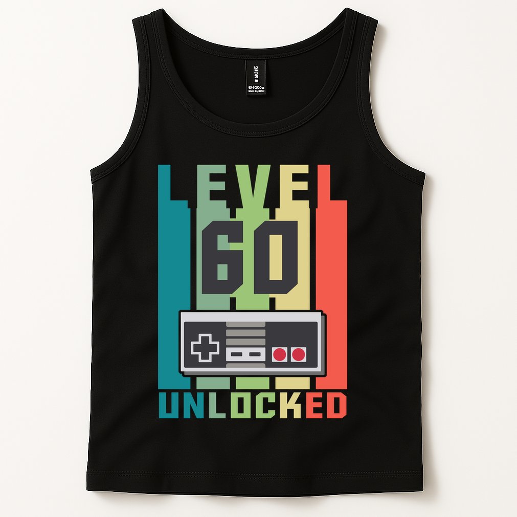 Level 60 Unlocked Funny Retro Gamer Birthday Tank Top