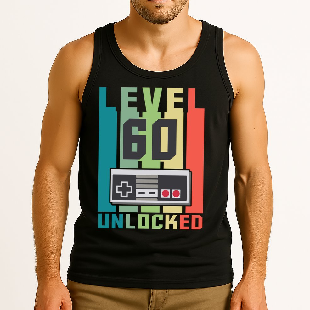 Level 60 Unlocked Funny Retro Gamer Birthday Tank Top