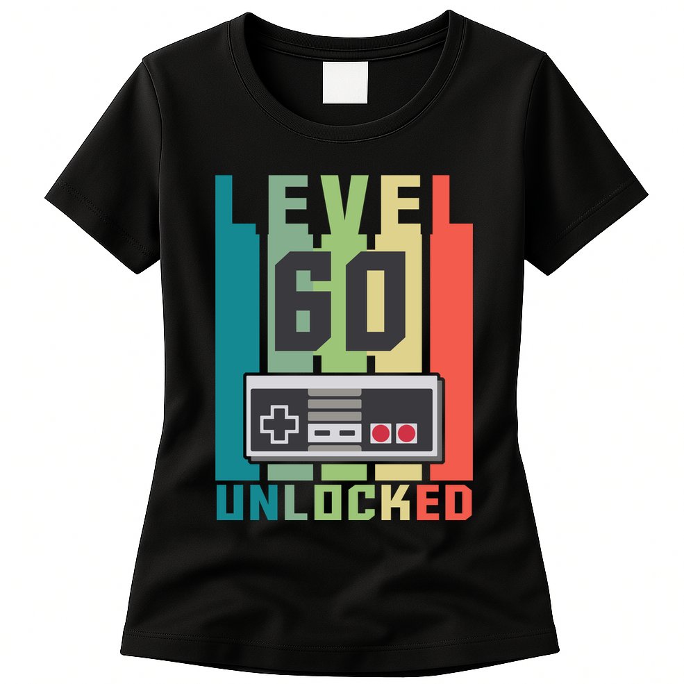 Level 60 Unlocked Funny Retro Gamer Birthday Womens T-Shirt
