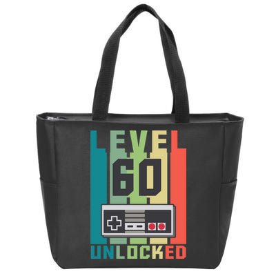 Level 60 Unlocked Funny Retro Gamer Birthday Zip Tote Bag