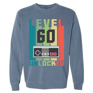 Level 60 Unlocked Funny Retro Gamer Birthday Garment-Dyed Sweatshirt