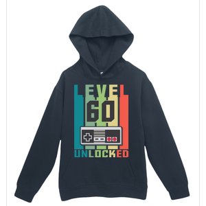 Level 60 Unlocked Funny Retro Gamer Birthday Urban Pullover Hoodie