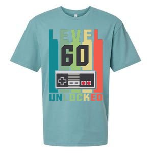 Level 60 Unlocked Funny Retro Gamer Birthday Sueded Cloud Jersey T-Shirt