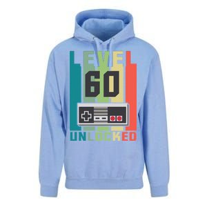 Level 60 Unlocked Funny Retro Gamer Birthday Unisex Surf Hoodie