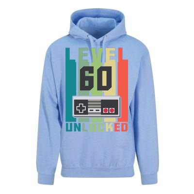 Level 60 Unlocked Funny Retro Gamer Birthday Unisex Surf Hoodie