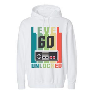 Level 60 Unlocked Funny Retro Gamer Birthday Garment-Dyed Fleece Hoodie