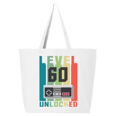 Level 60 Unlocked Funny Retro Gamer Birthday 25L Jumbo Tote