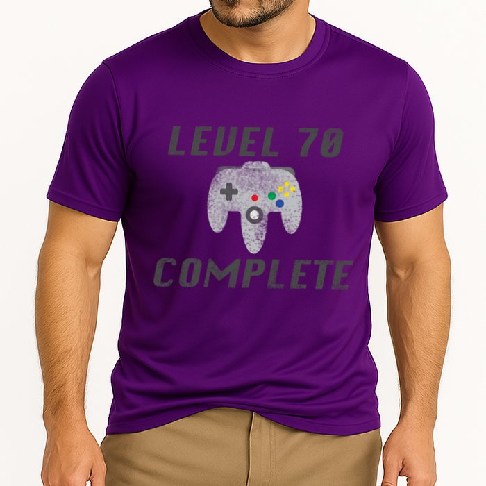 Level 70 Complete 70th Birthday Cooling Performance Crew T-Shirt