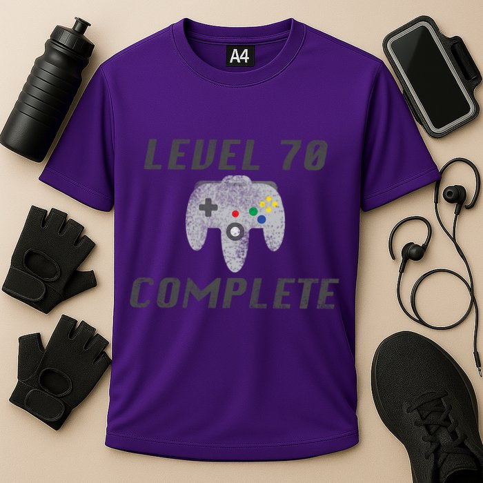 Level 70 Complete 70th Birthday Cooling Performance Crew T-Shirt