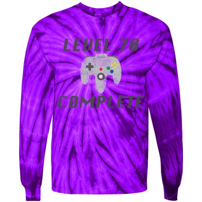 Level 70 Complete 70th Birthday Tie-Dye Long Sleeve Shirt