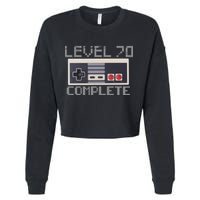 Level 70 Complete Retro Gamer 70th Birthday Cropped Pullover Crew