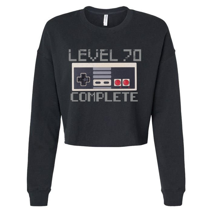 Level 70 Complete Retro Gamer 70th Birthday Cropped Pullover Crew