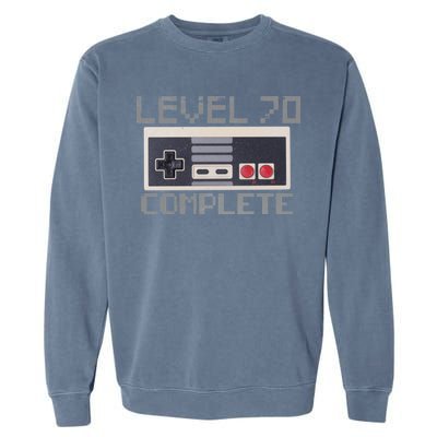 Level 70 Complete Retro Gamer 70th Birthday Garment-Dyed Sweatshirt