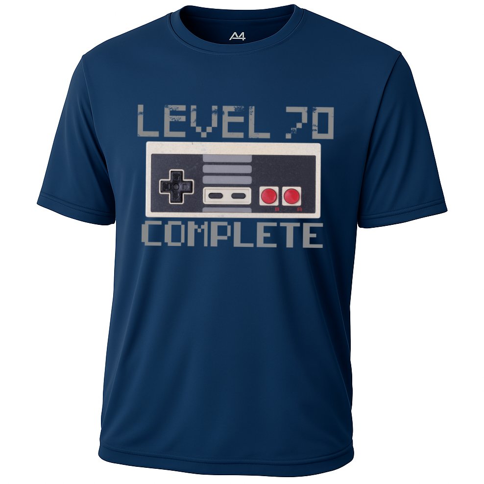 Level 70 Complete Retro Gamer 70th Birthday Cooling Performance Crew T-Shirt