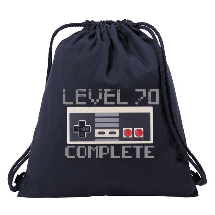 Level 70 Complete Retro Gamer 70th Birthday Drawstring Bag