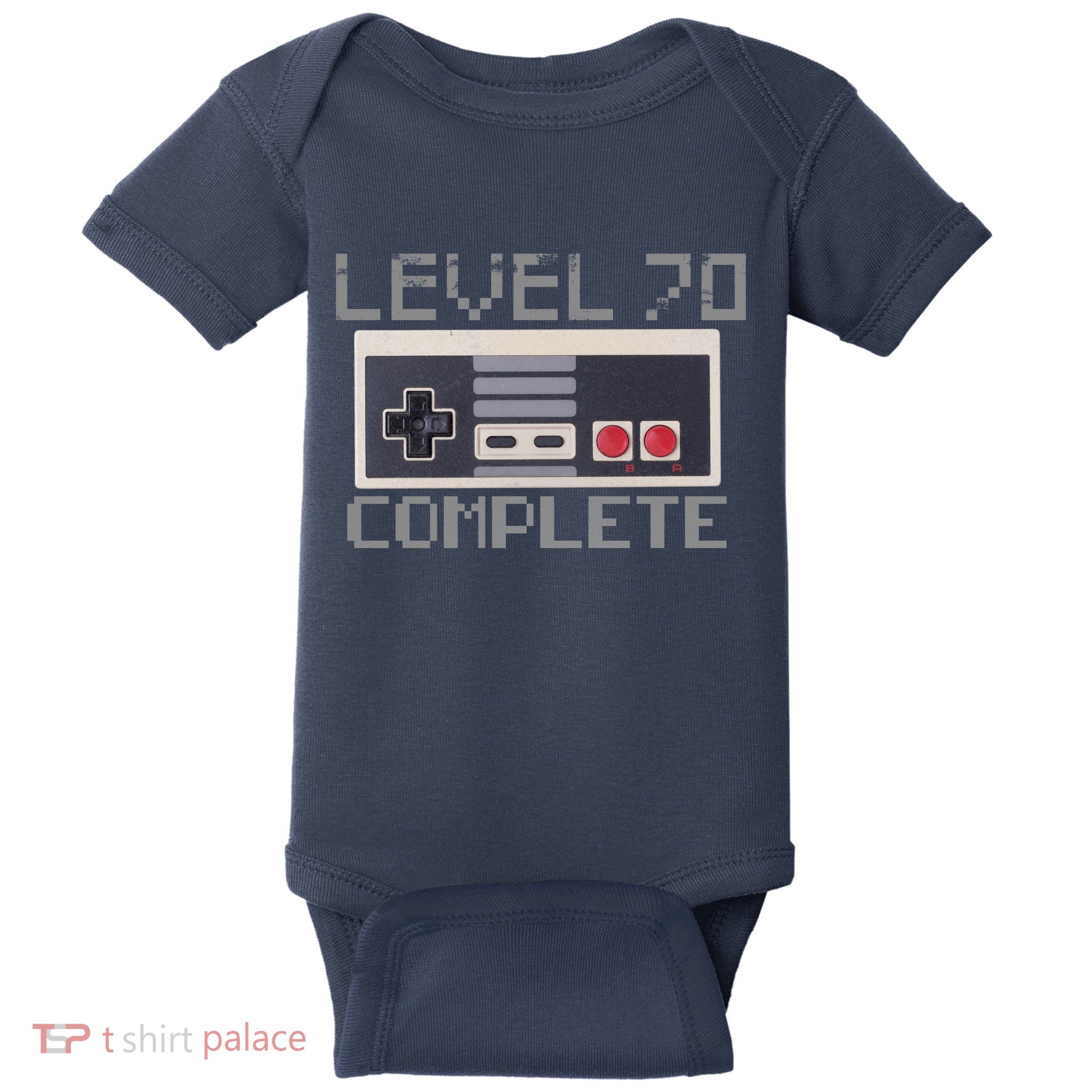Level 70 Complete Retro Gamer 70th Birthday Baby Bodysuit