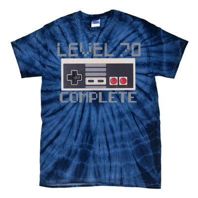 Level 70 Complete Retro Gamer 70th Birthday Tie-Dye T-Shirt