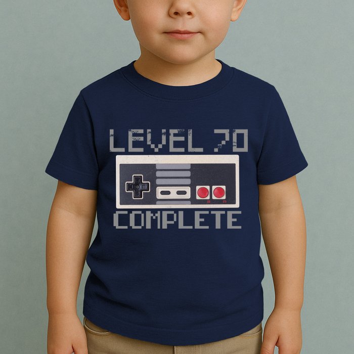 Level 70 Complete Retro Gamer 70th Birthday Toddler T-Shirt