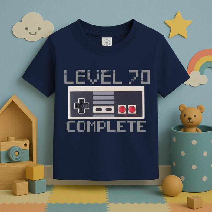 Level 70 Complete Retro Gamer 70th Birthday Toddler T-Shirt