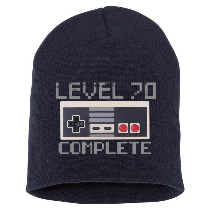 Level 70 Complete Retro Gamer 70th Birthday Short Acrylic Beanie