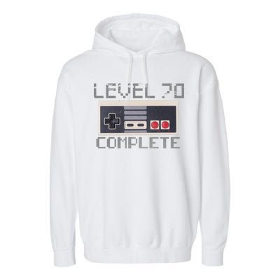 Level 70 Complete Retro Gamer 70th Birthday Garment-Dyed Fleece Hoodie