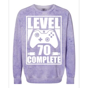 Level 70 Complete Video Gamer 70th Birthday Colorblast Crewneck Sweatshirt