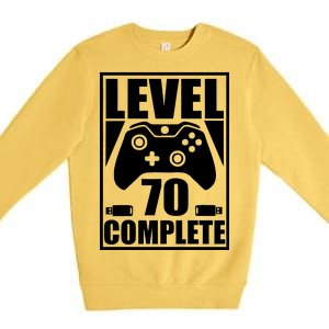 Level 70 Complete Video Gamer 70th Birthday Premium Crewneck Sweatshirt