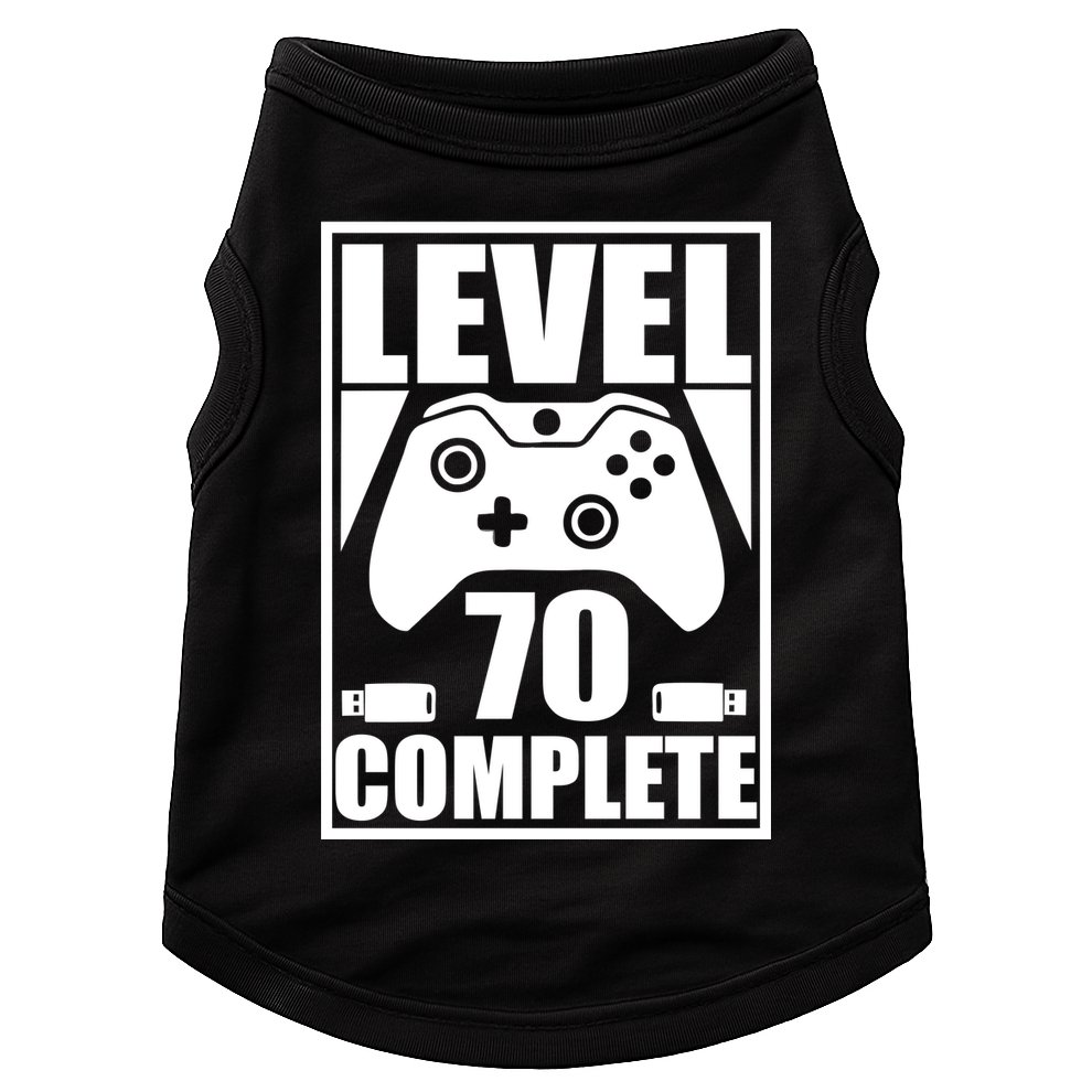 Level 70 Complete Video Gamer 70th Birthday Doggie Tank