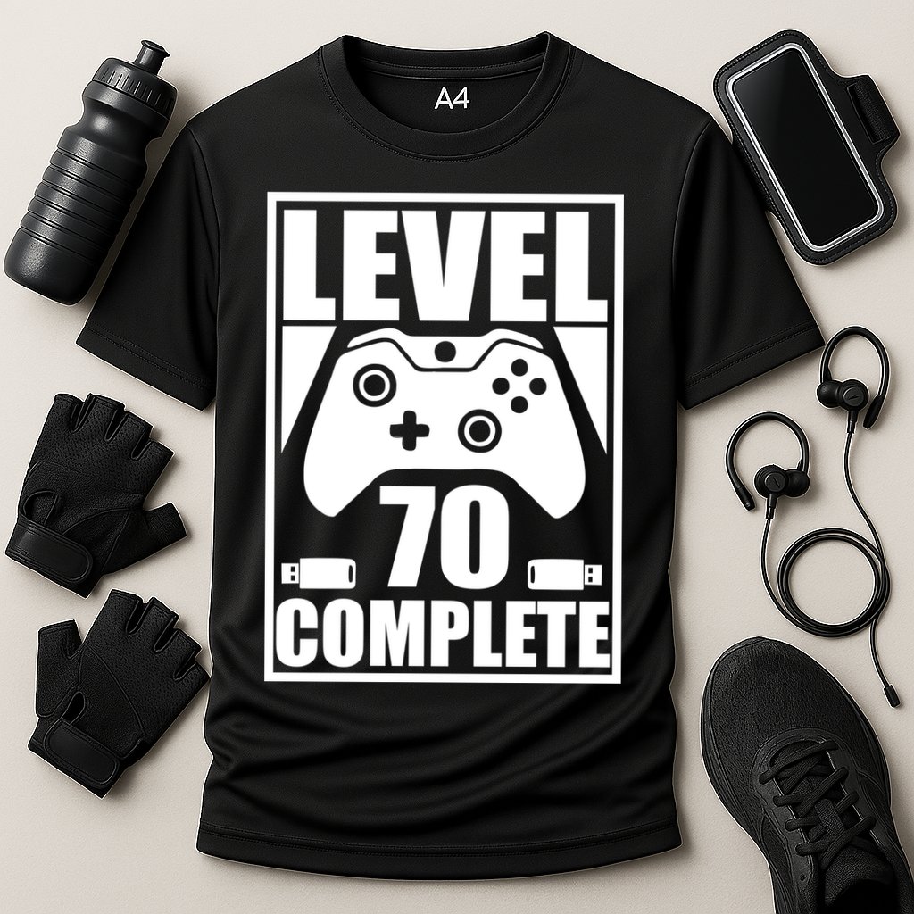 Level 70 Complete Video Gamer 70th Birthday Cooling Performance Crew T-Shirt