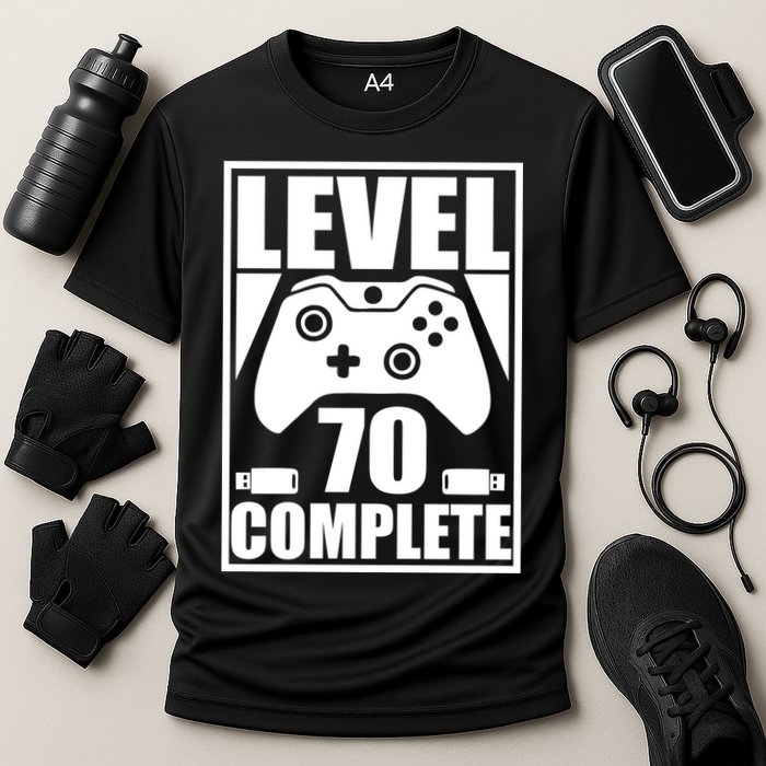 Level 70 Complete Video Gamer 70th Birthday Cooling Performance Crew T-Shirt