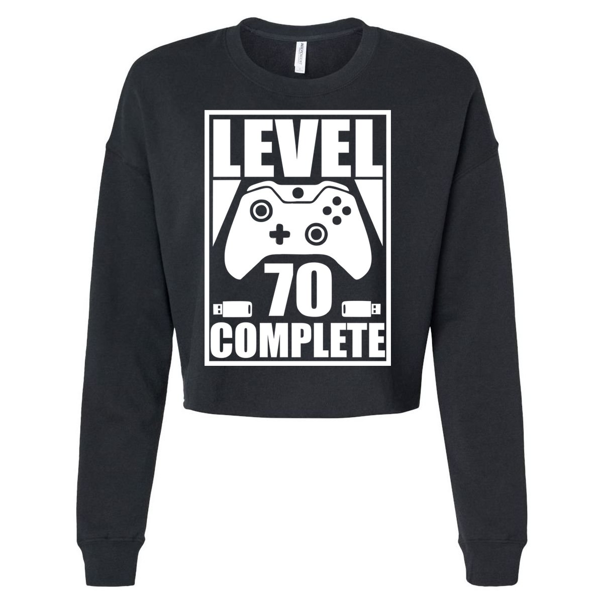 Level 70 Complete Video Gamer 70th Birthday Cropped Pullover Crew