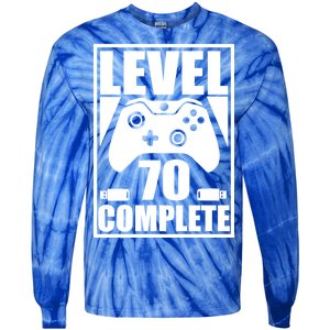 Level 70 Complete Video Gamer 70th Birthday Tie-Dye Long Sleeve Shirt