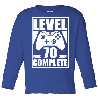 Level 70 Complete Video Gamer 70th Birthday Toddler Long Sleeve Shirt